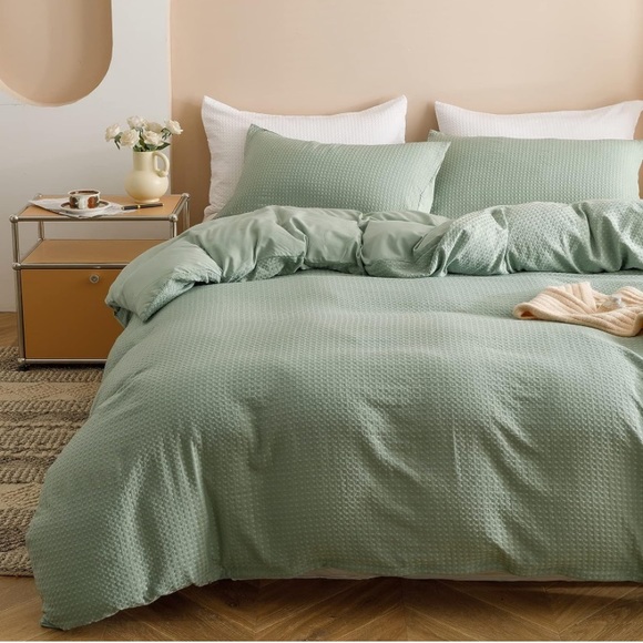 Bedding Waffle Sage Green Boho Rustic Comforter Set Queen Poshmark